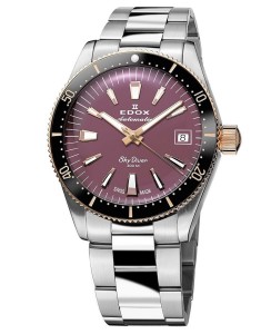 Zegarek EDOX Skydiver Automatic Lady 80131-357RNRM-VIO